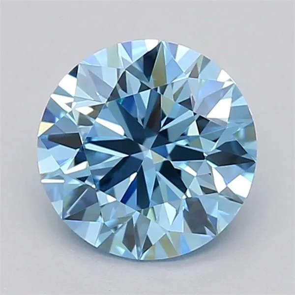 0.70ct ROUND Fancy Vivid Blue VVS2 Coloured Lab diamond