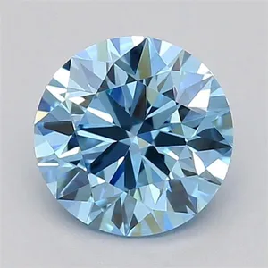 0.7ct ROUND Fancy Vivid Blue VVS2 Coloured Lab diamond