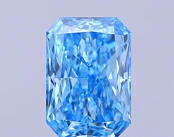 0.67ct RADIANT Fancy Vivid Blue VVS2 Coloured Lab diamond