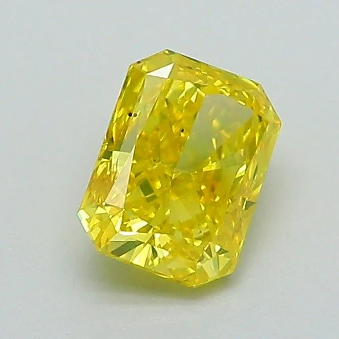 0.88ct RADIANT Fancy Vivid Yellow VS1 Coloured Lab diamond