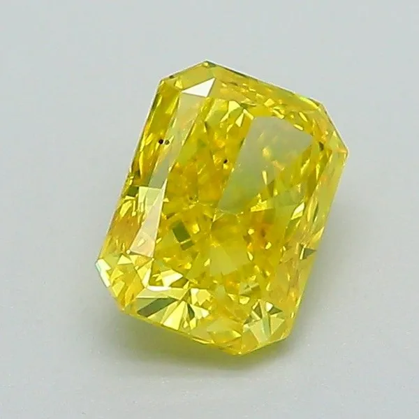 0.88ct RADIANT Fancy Vivid Yellow VS1 Coloured Lab diamond