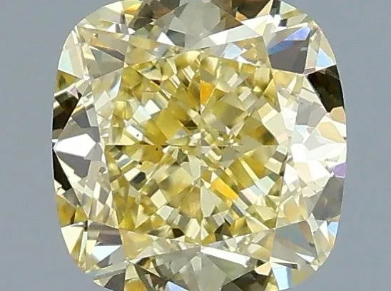 1.02ct CUSHION Fancy Light Yellow VS1 Coloured Lab diamond