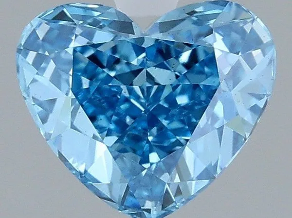 1.05ct HEART Fancy Vivid Blue VS1 Coloured Lab diamond