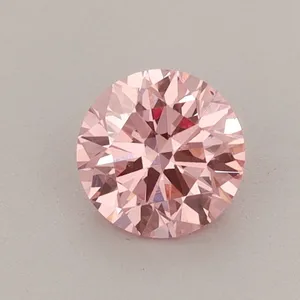 0.61ct ROUND Fancy Vivid Pink VS2 Coloured Lab diamond