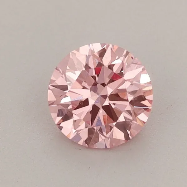 0.61ct ROUND Fancy Vivid Pink VS2 Coloured Lab diamond
