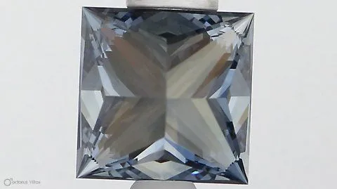 1.08ct PRINCESS Fancy Vivid Blue VVS1 Coloured Lab diamond