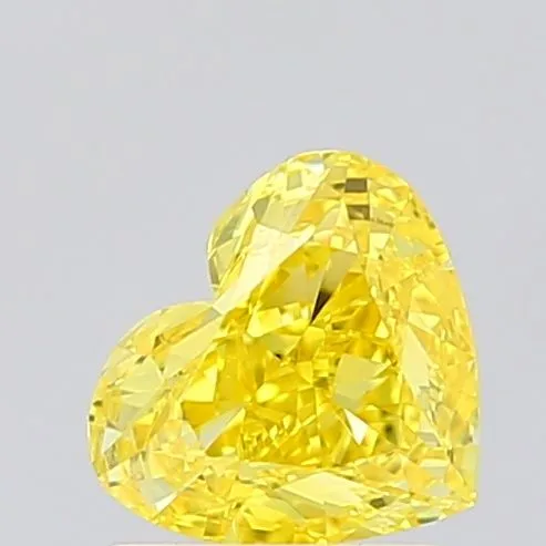 1.04ct HEART Fancy Vivid Yellow VVS2 Coloured Lab diamond