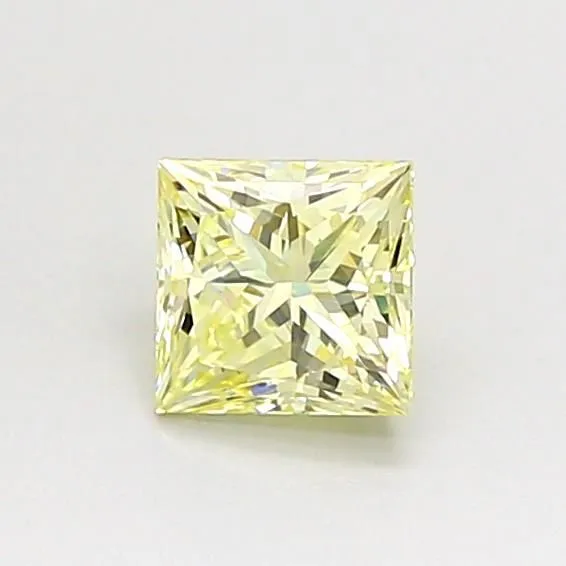 0.54ct PRINCESS Fancy Light Yellow VVS2 Coloured Lab diamond