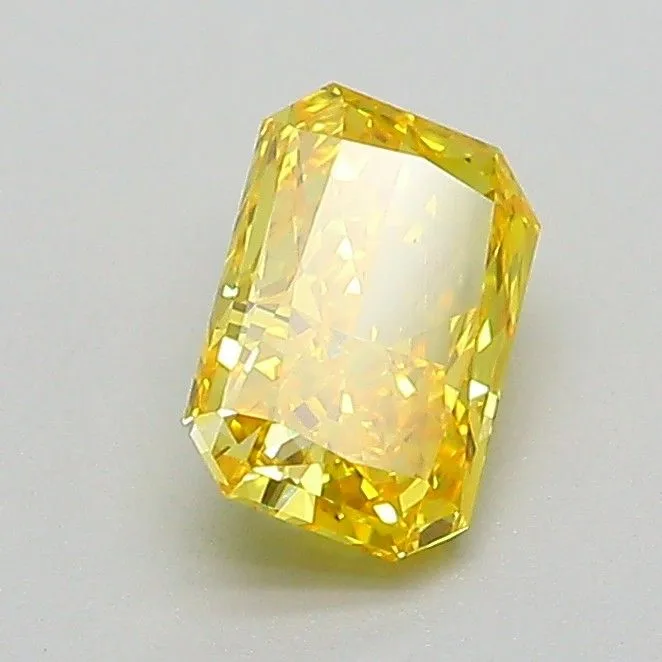 0.83ct RADIANT Fancy Vivid Yellow VS1 Coloured Lab diamond