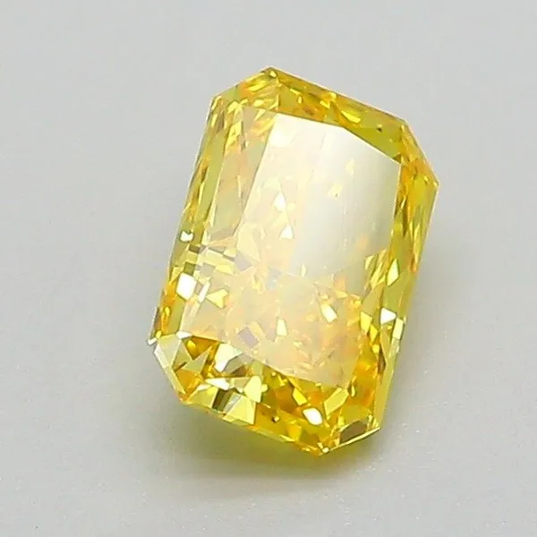 0.83ct RADIANT Fancy Vivid Yellow VS1 Coloured Lab diamond