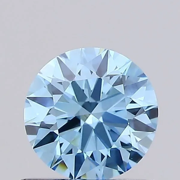 0.74ct ROUND Fancy Vivid Blue VVS2 Coloured Lab diamond