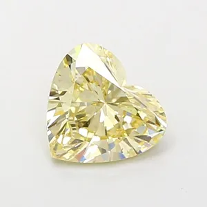 1.01ct HEART Fancy Light Yellow VS2 Coloured Lab diamond