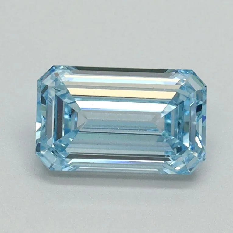 1.01ct EMERALD Fancy Intense Blue VVS2 Coloured Lab diamond