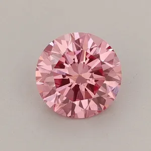 0.62ct ROUND Fancy Vivid Pink VS1 Coloured Lab diamond
