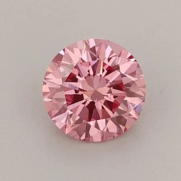 0.62ct ROUND Fancy Vivid Pink VS1 Coloured Lab diamond