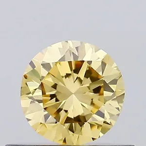 0.4ct ROUND Fancy Yellow VS1 Coloured Lab diamond