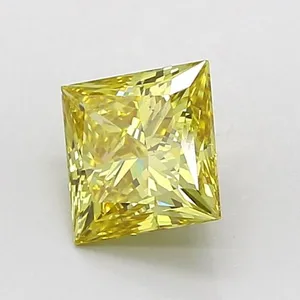 1.03ct PRINCESS Fancy Yellow VS1 Coloured Lab diamond