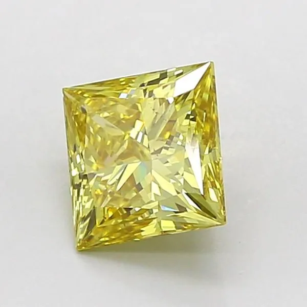 1.03ct PRINCESS Fancy Yellow VS1 Coloured Lab diamond