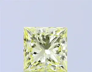 1.01ct PRINCESS Fancy Yellow VS1 Coloured Lab diamond