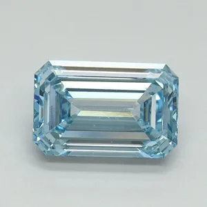 1.03ct EMERALD Fancy Intense Blue VS1 Coloured Lab diamond