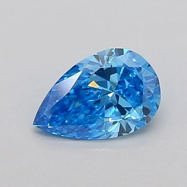 0.5ct PEAR Fancy Vivid Blue VS1 Coloured Lab diamond