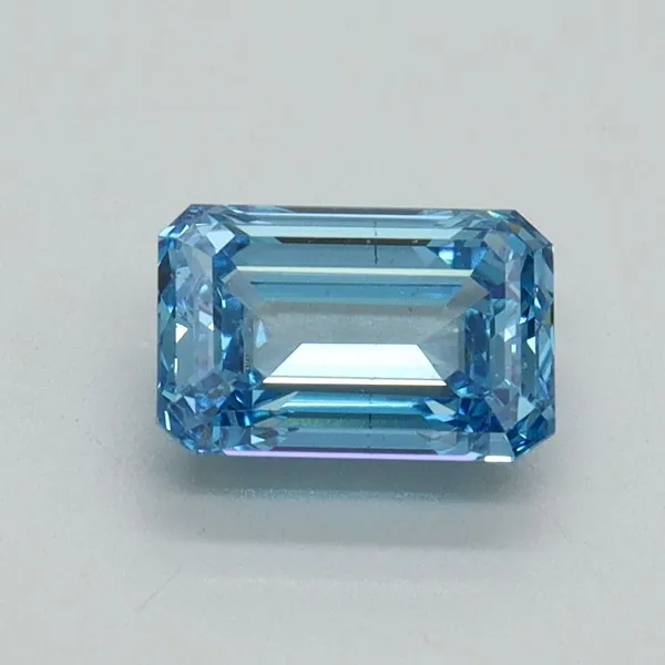 1ct EMERALD Fancy Vivid Blue VS2 Coloured Lab diamond