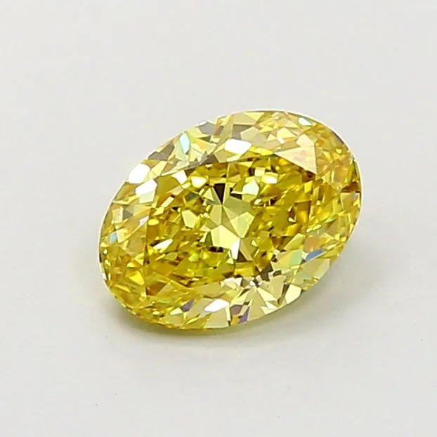 0.92ct OVAL Fancy Intense Yellow VS1 Coloured Lab diamond