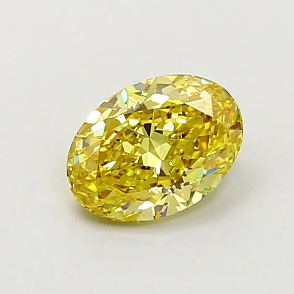 0.92ct OVAL Fancy Intense Yellow VS1 Coloured Lab diamond