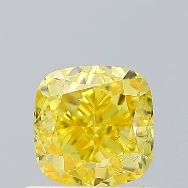1ct CUSHION Fancy Vivid Yellow VS2 Coloured Lab diamond