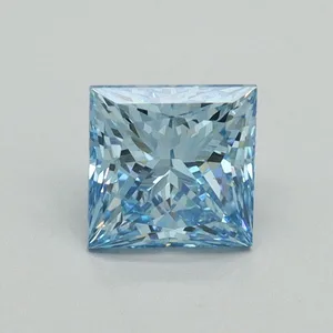 1.01ct PRINCESS Fancy Vivid Blue VS2 Coloured Lab diamond
