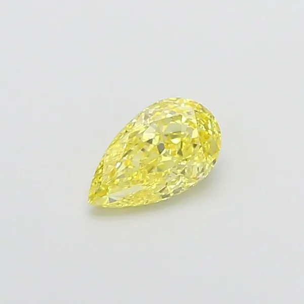 0.73ct PEAR Fancy Intense Yellow VS2 Coloured Lab diamond