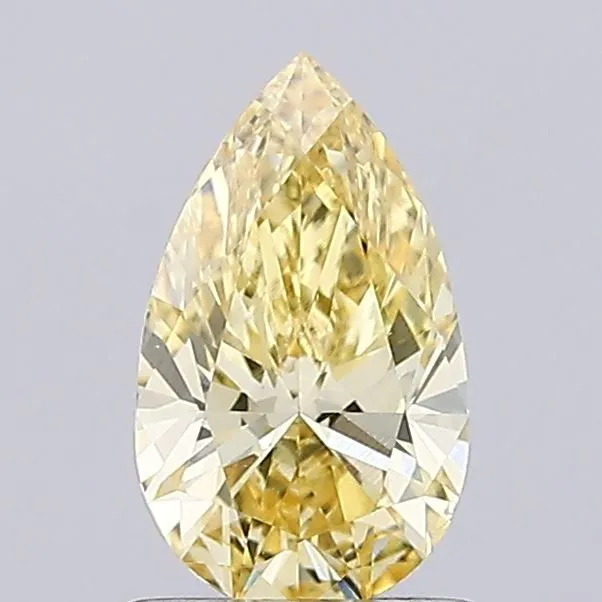0.90ct PEAR Fancy Intense Yellow VS2 Coloured Lab diamond