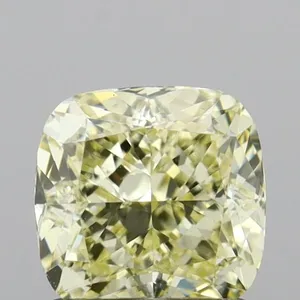 1.15ct CUSHION Fancy Light Yellow VS2 Coloured Lab diamond