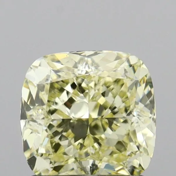 1.15ct CUSHION Fancy Light Yellow VS2 Coloured Lab diamond
