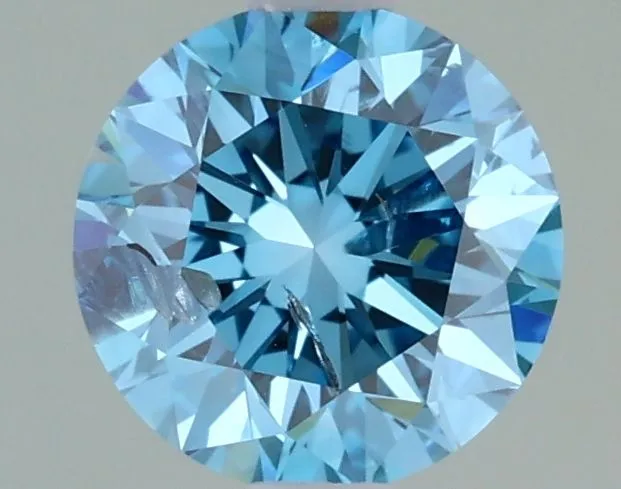 1.04ct ROUND Fancy Intense Greenish Blue I1 Coloured Lab diamond
