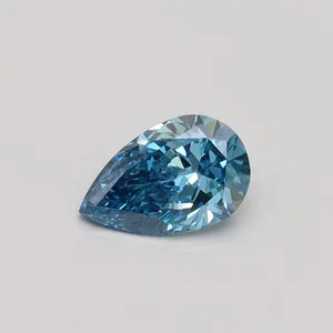 0.4ct PEAR Fancy Vivid Blue VS2 Coloured Lab diamond