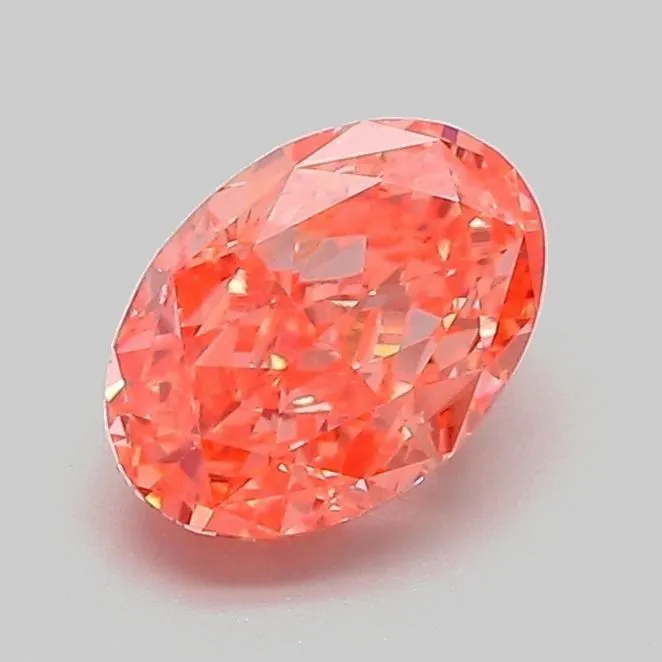 1.04ct OVAL Fancy Vivid Orangey Pink VVS2 Coloured Lab diamond