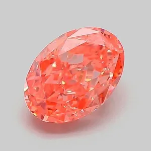 1.04ct OVAL Fancy Vivid Orangey Pink VVS2 Coloured Lab diamond