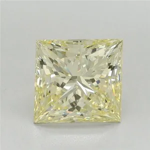 1.57ct PRINCESS Fancy Yellow VVS2 Coloured Lab diamond