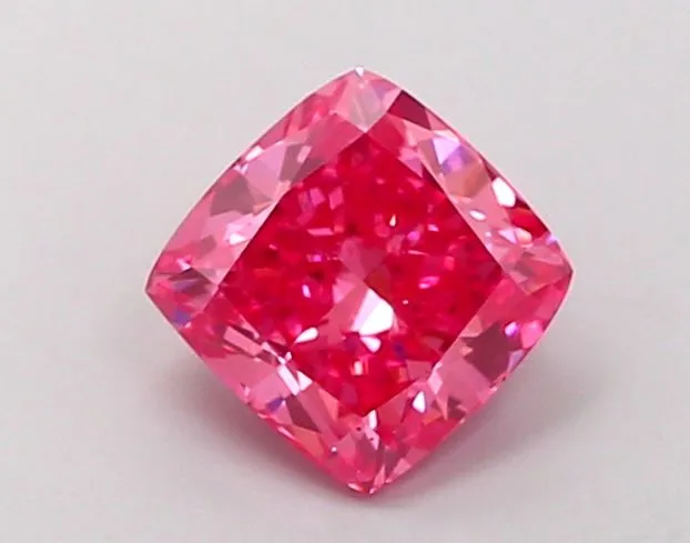1.00ct CUSHION Fancy Vivid Pink VS2 Coloured Lab diamond