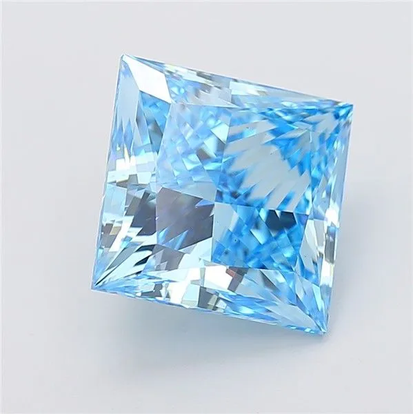 10.06ct PRINCESS Fancy Vivid Blue VS1 Coloured Lab diamond
