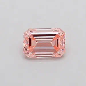 0.31ct EMERALD Fancy Intense Pink VS1 Coloured Lab diamond