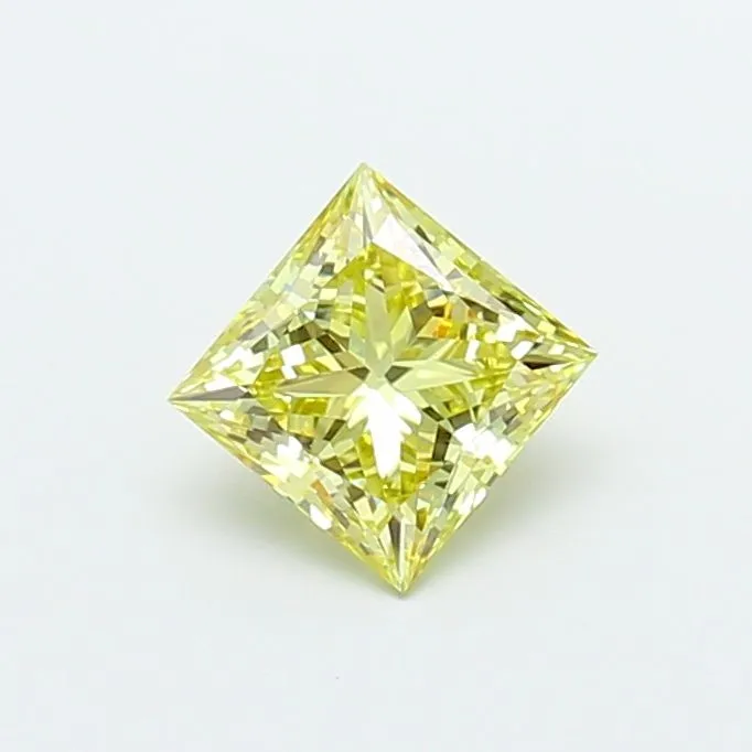 1.06ct PRINCESS Fancy Intense Yellow VVS2 Coloured Lab diamond