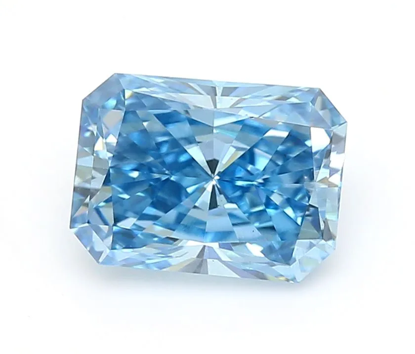 1.09ct RADIANT Fancy Vivid Blue SI1 Coloured Lab diamond