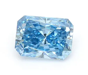 1.09ct RADIANT Fancy Vivid Blue SI1 Coloured Lab diamond