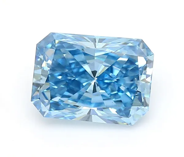 1.09ct RADIANT Fancy Vivid Blue SI1 Coloured Lab diamond