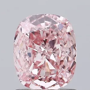 0.97ct CUSHION Fancy Vivid Pink VVS2 Coloured Lab diamond