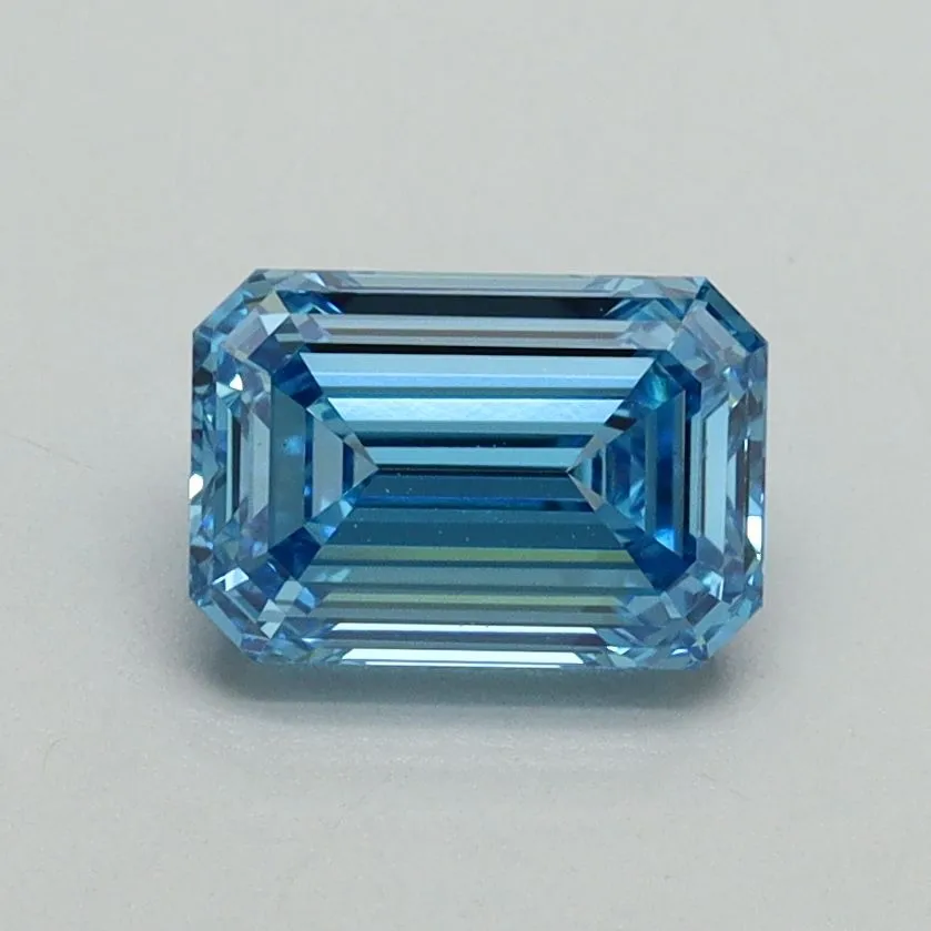 1.08ct EMERALD Fancy Vivid Blue VS1 Coloured Lab diamond