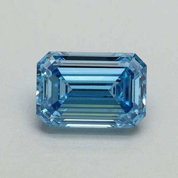 1.08ct EMERALD Fancy Vivid Blue VS1 Coloured Lab diamond
