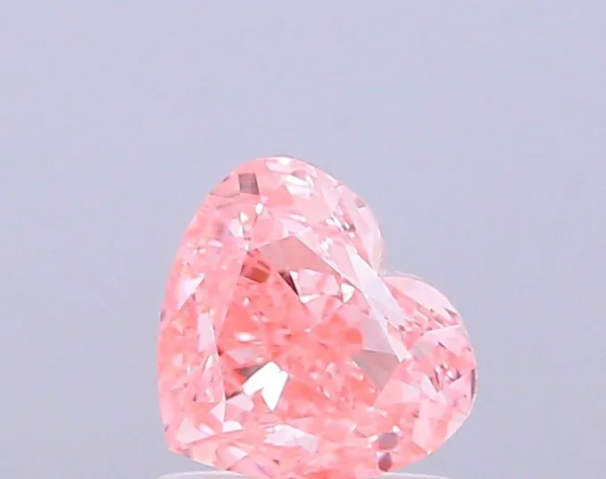 0.86ct HEART Fancy Vivid Pink VS1 Coloured Lab diamond